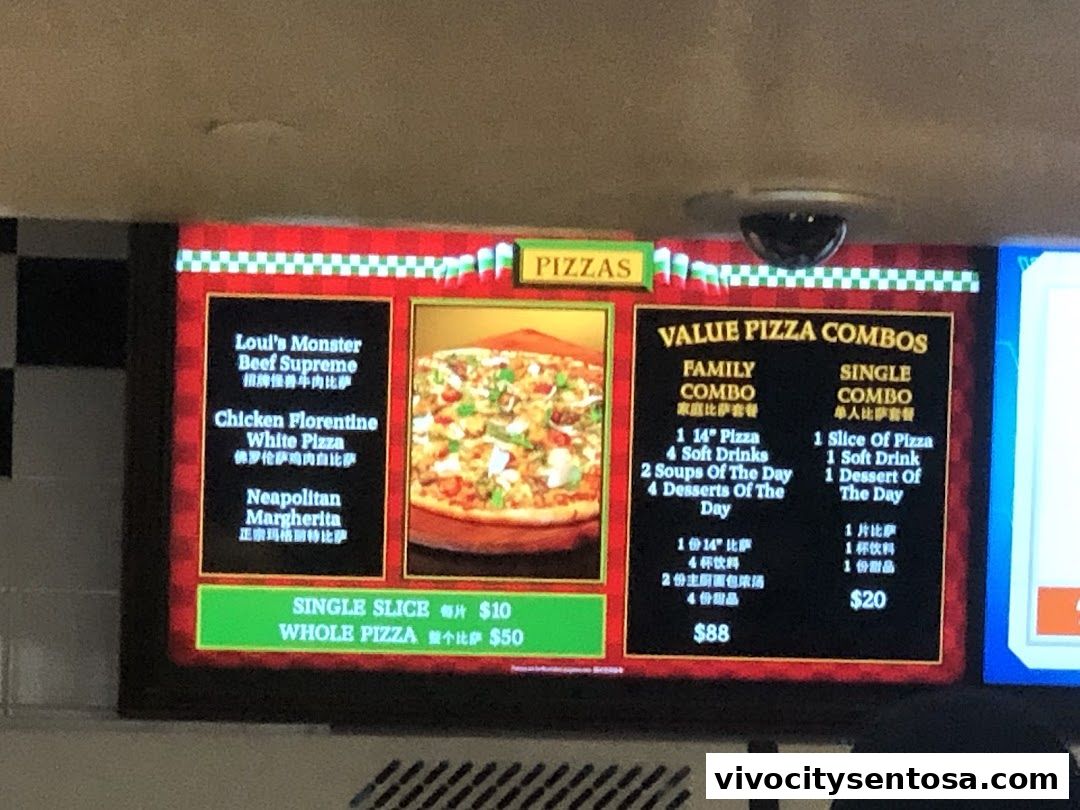Menu page for Louis NY Pizza Parlor