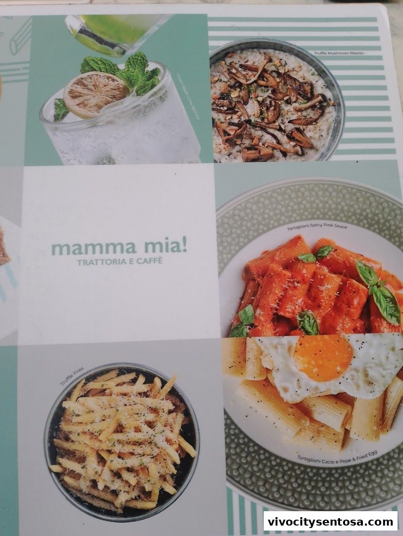 Menu page for Mamma Mia Trattoria E Caffè VivoCity