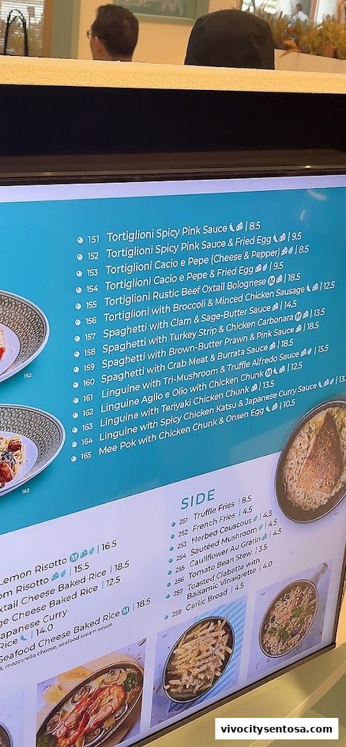 Menu page for Mamma Mia Trattoria E Caffè VivoCity