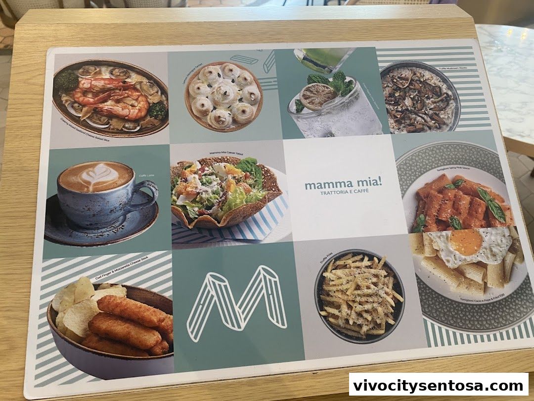 Menu page for Mamma Mia Trattoria E Caffè VivoCity