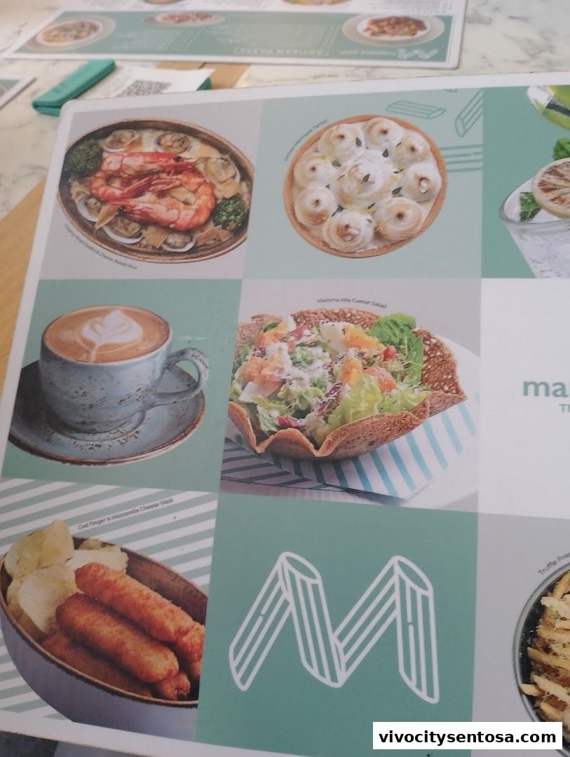 Menu page for Mamma Mia Trattoria E Caffè VivoCity