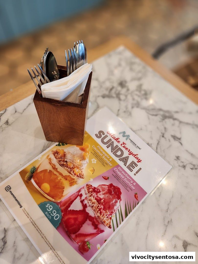 Menu page for Mamma Mia Trattoria E Caffè VivoCity
