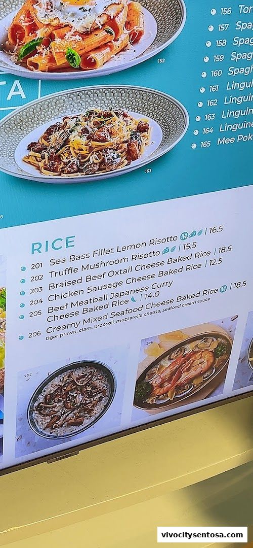 Menu page for Mamma Mia Trattoria E Caffè VivoCity