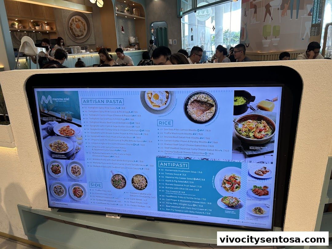 Menu page for Mamma Mia Trattoria E Caffè VivoCity