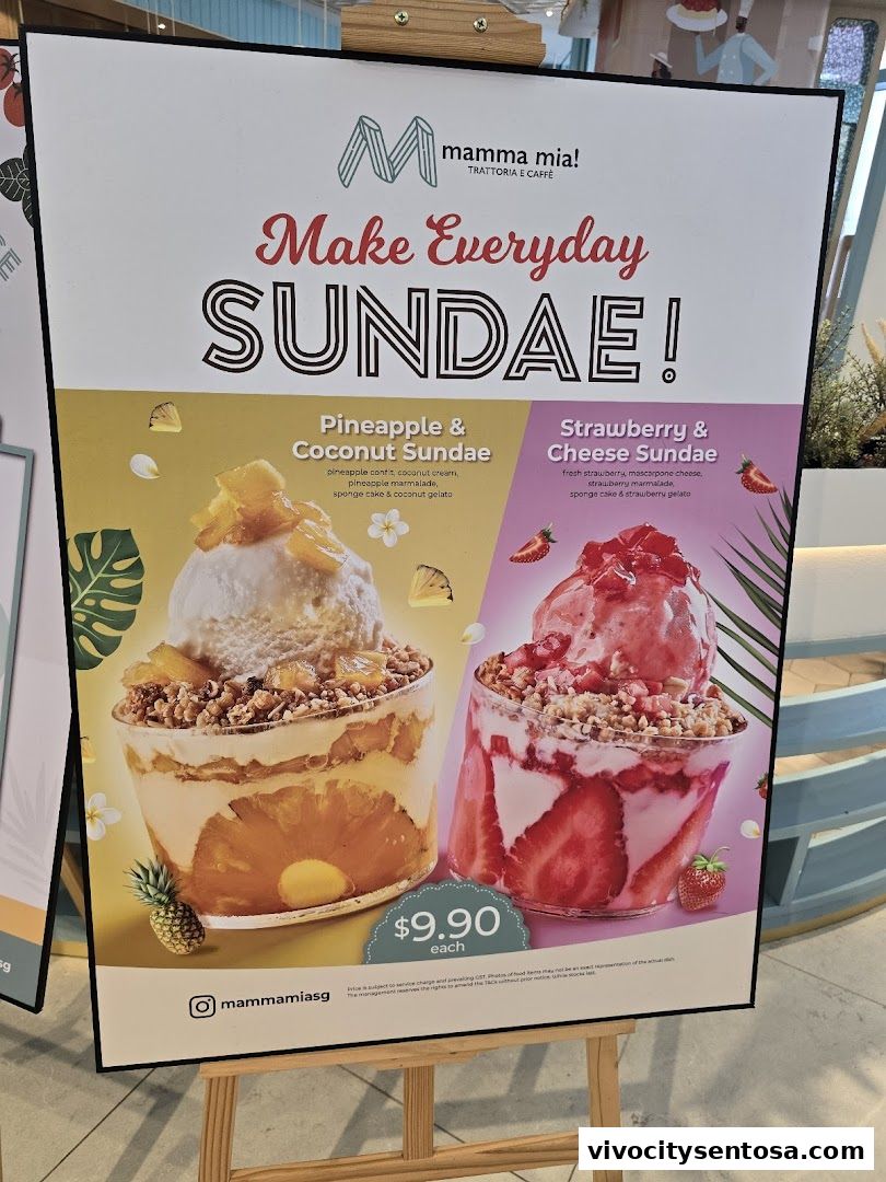 Menu page for Mamma Mia Trattoria E Caffè VivoCity