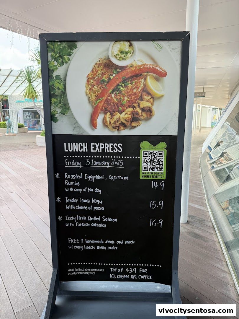 Menu page for Marché VivoCity