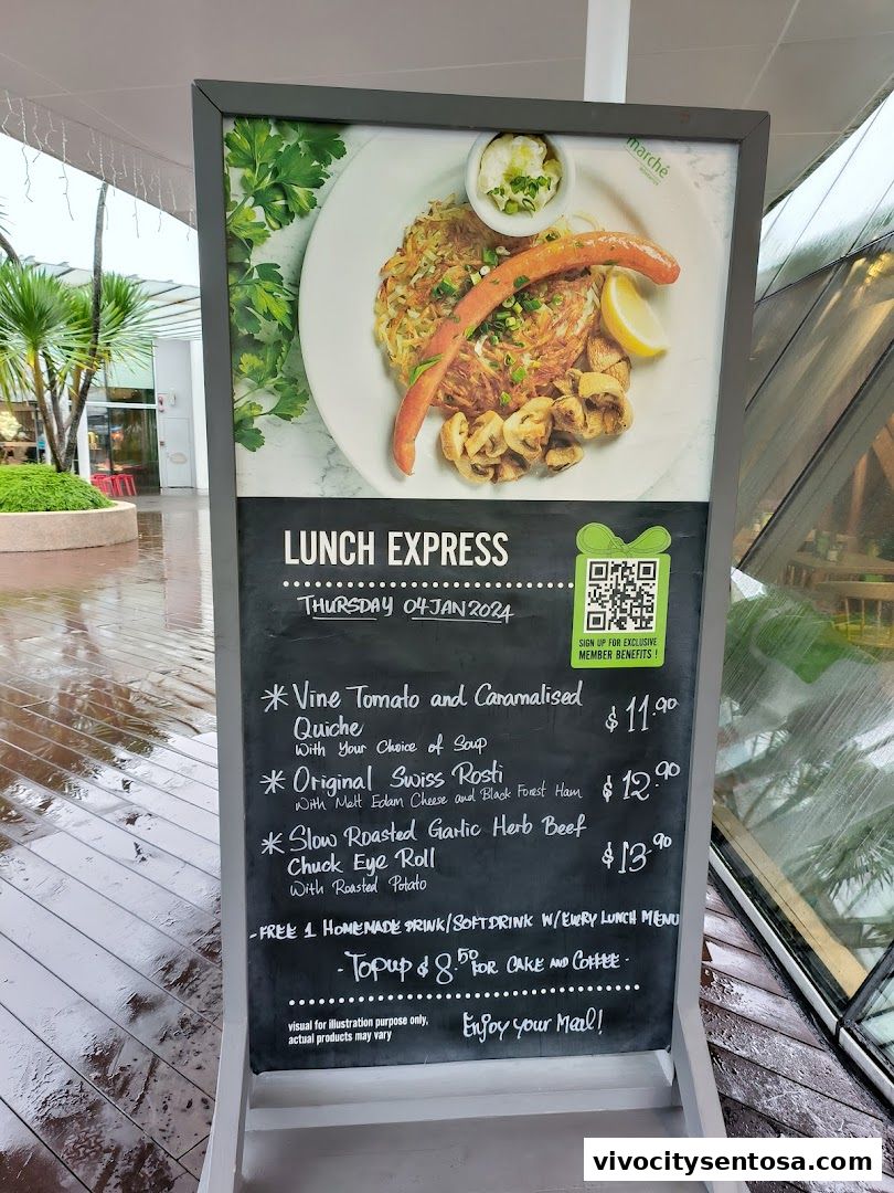 Menu page for Marché VivoCity