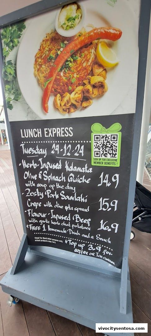 Menu page for Marché VivoCity