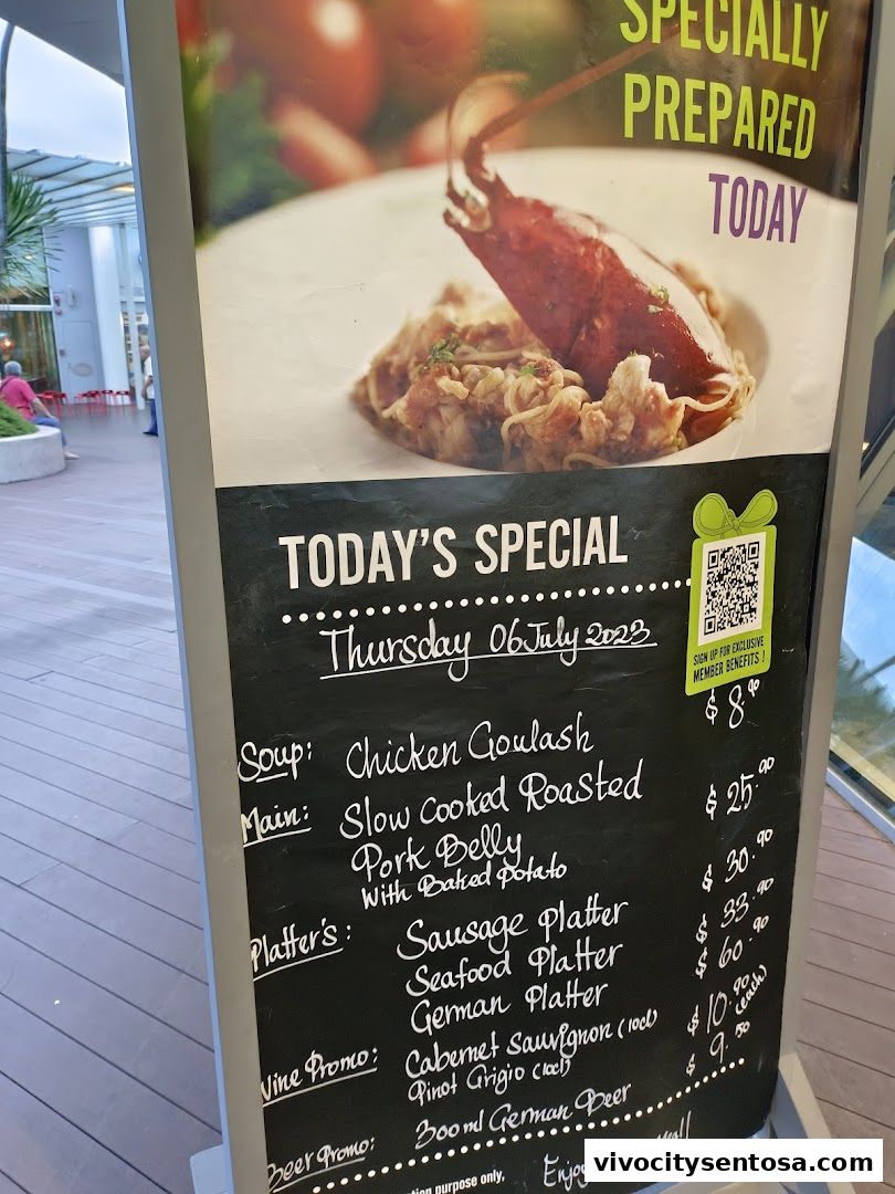 Menu page for Marché VivoCity