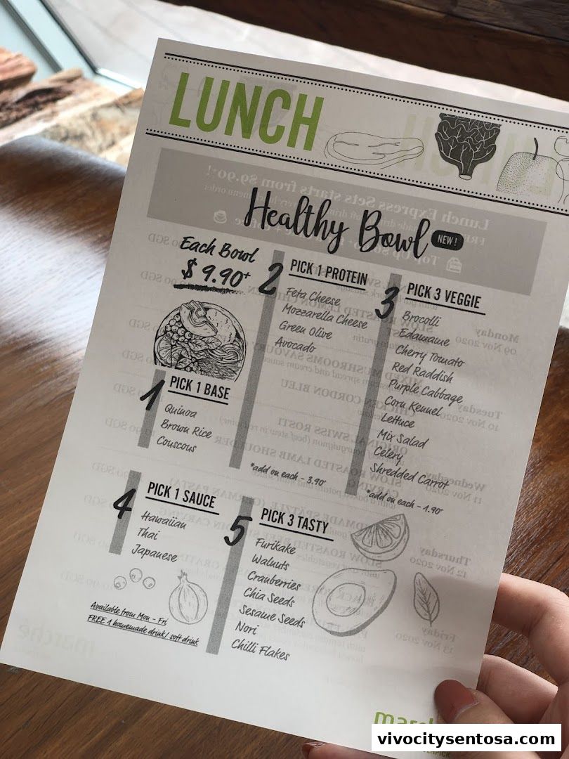 Menu page for Marché VivoCity