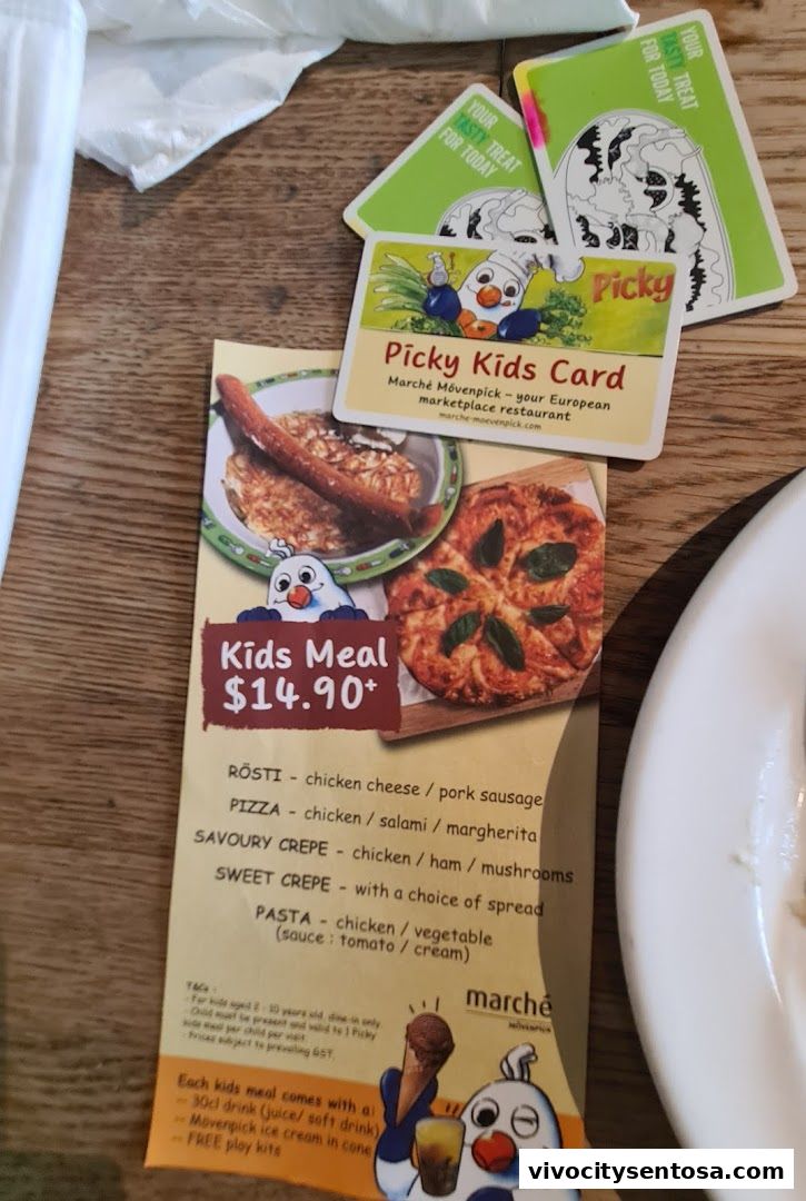 Menu page for Marché VivoCity
