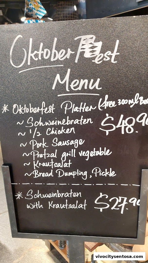 Menu page for Marché VivoCity