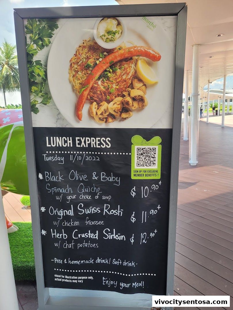 Menu page for Marché VivoCity