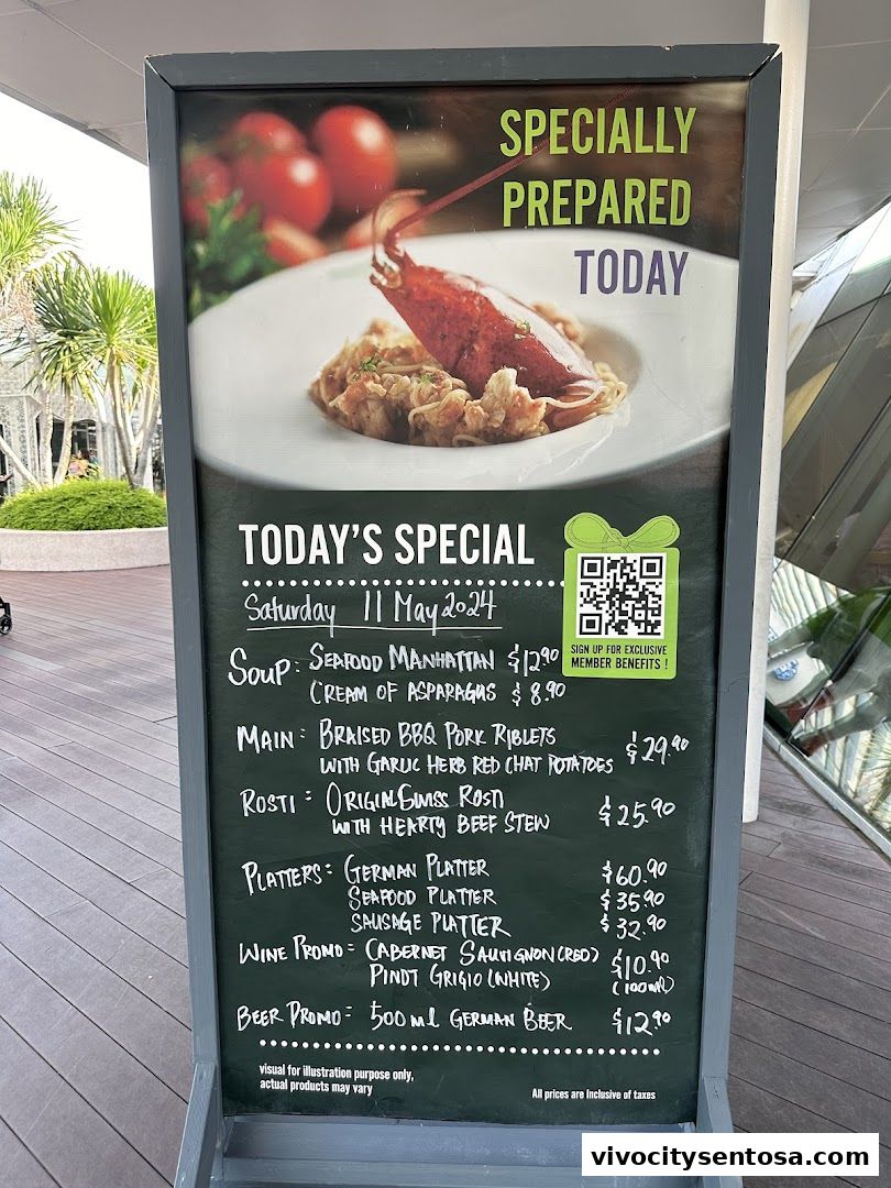 Menu page for Marché VivoCity