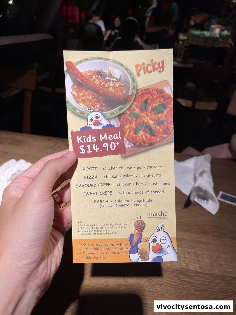 Menu page for Marché VivoCity
