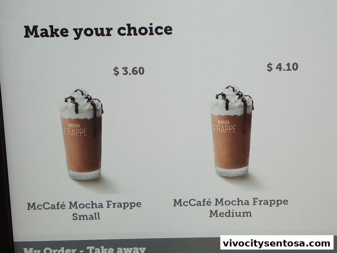 Menu page for McDonalds Vivocity