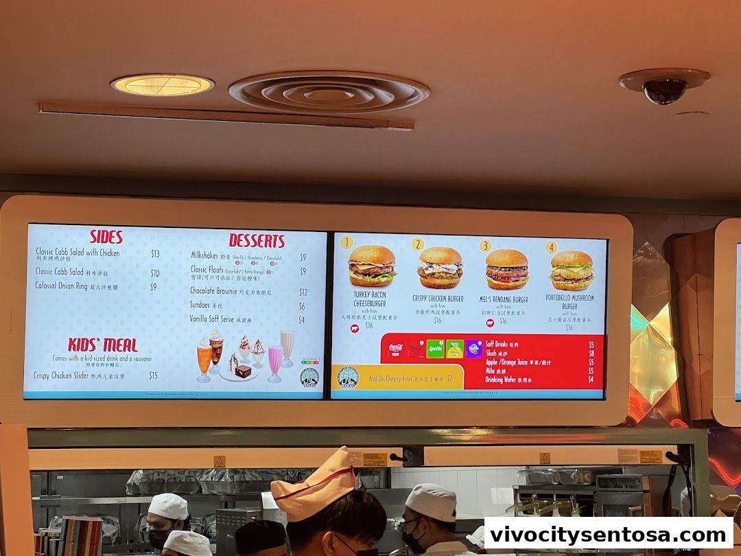Menu page for Mels Drive-in