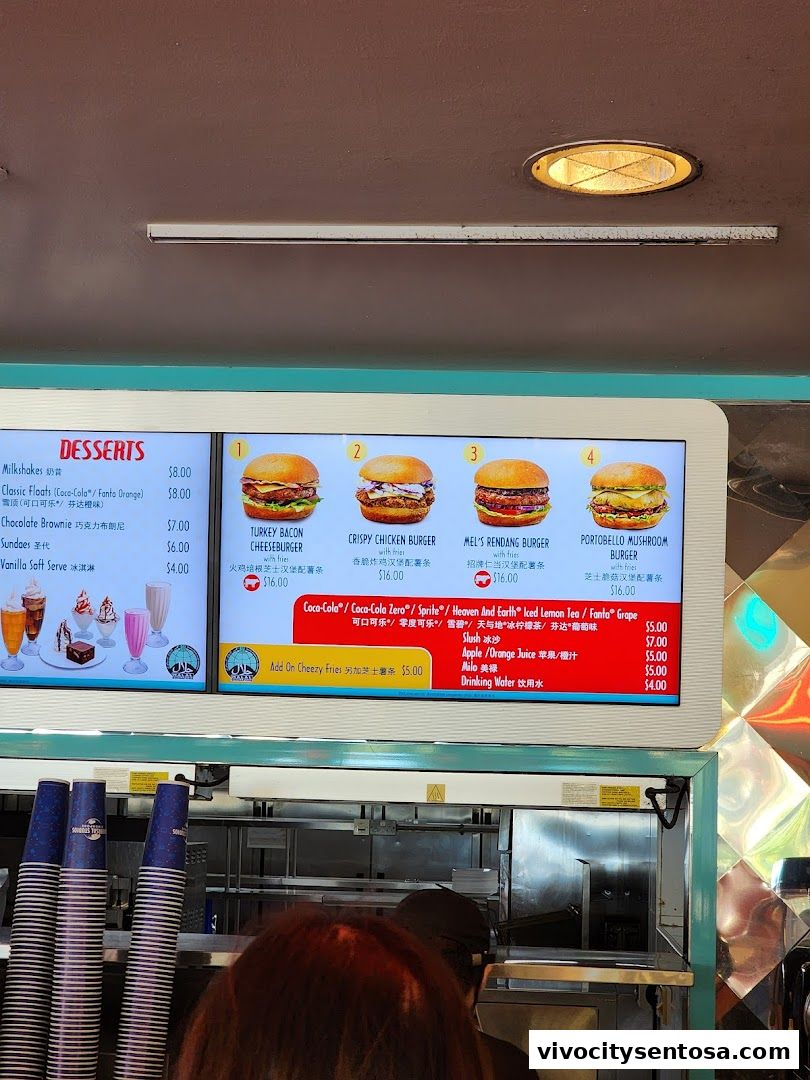Menu page for Mels Drive-in