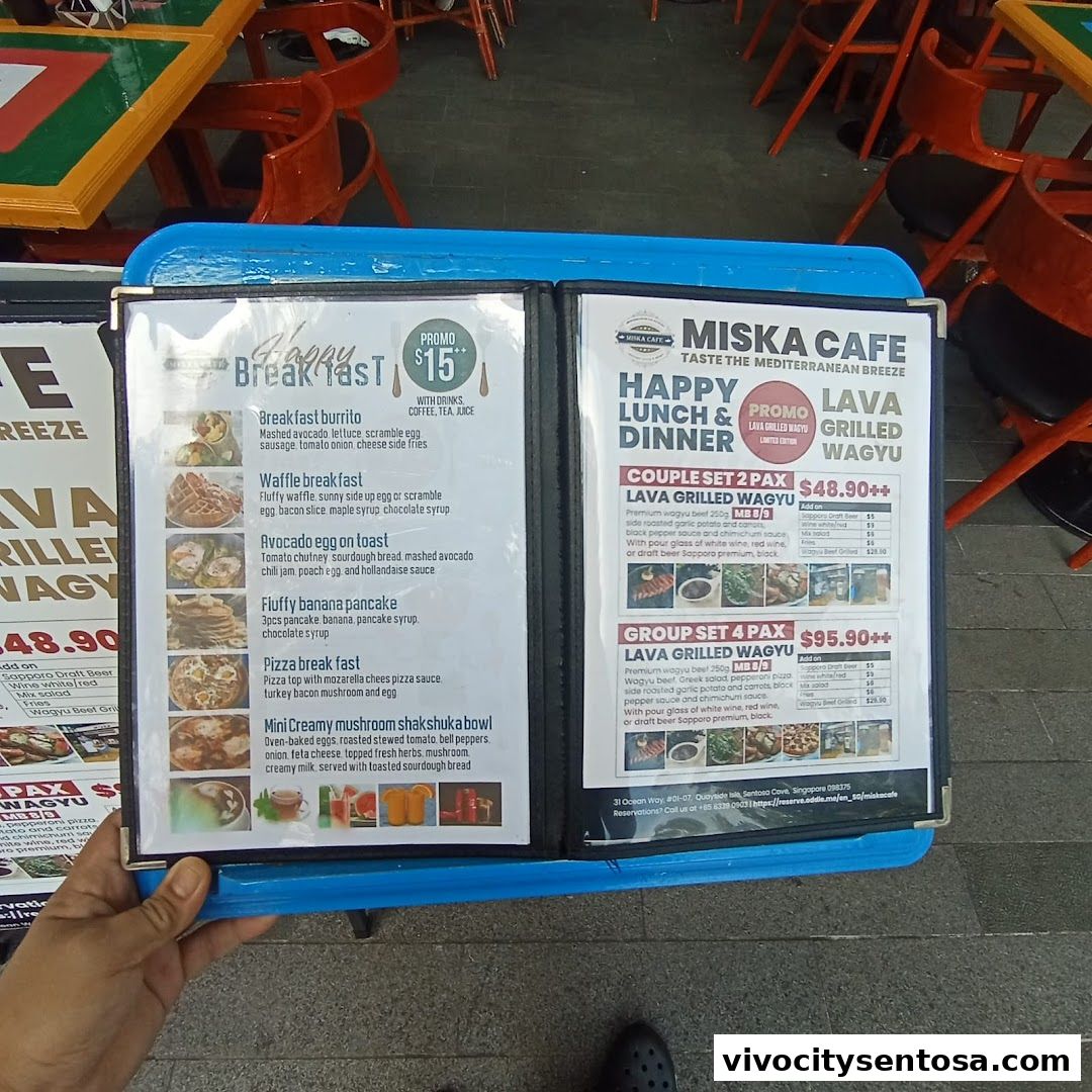 Menu page for Miska Cafe