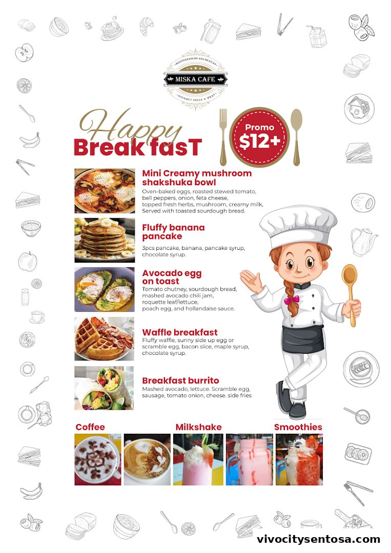Menu page for Miska Cafe