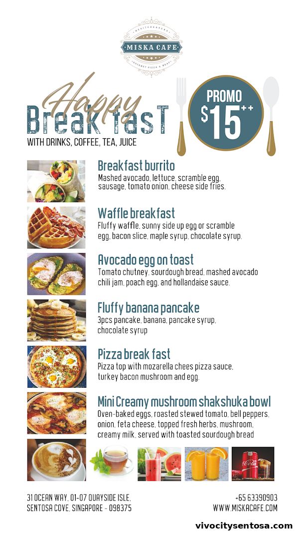 Menu page for Miska Cafe