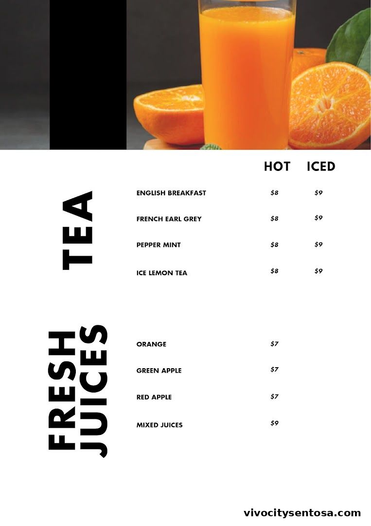 Menu page for Miska Cafe