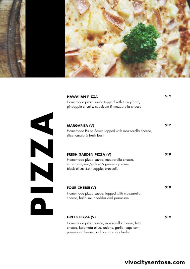 Menu page for Miska Cafe