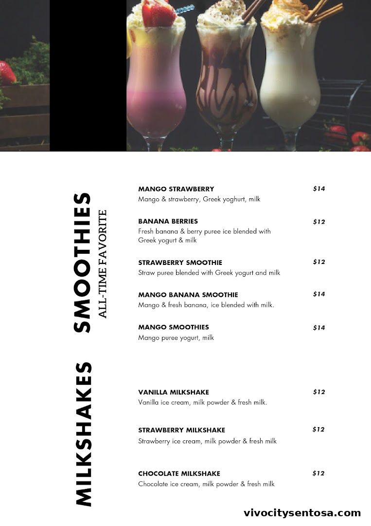 Menu page for Miska Cafe