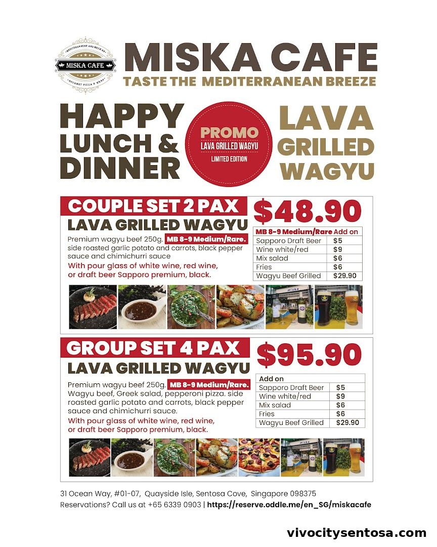 Menu page for Miska Cafe