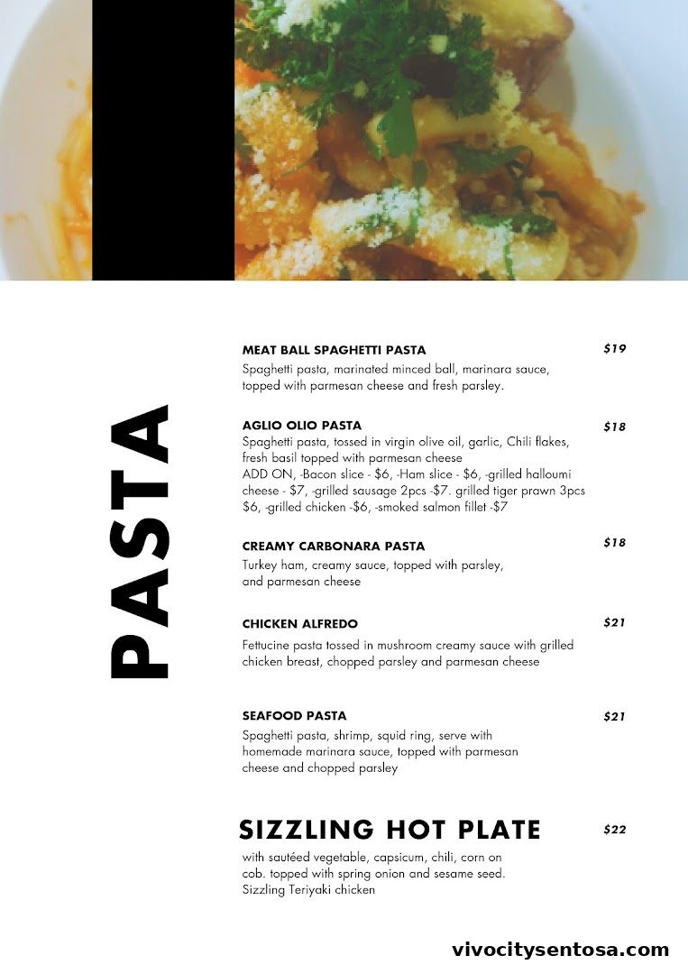 Menu page for Miska Cafe