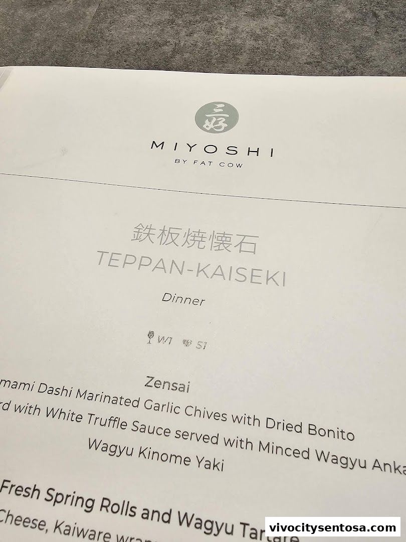 MIYOSHI by Fat Cow - Teppan-Kaiseki  Sentosa