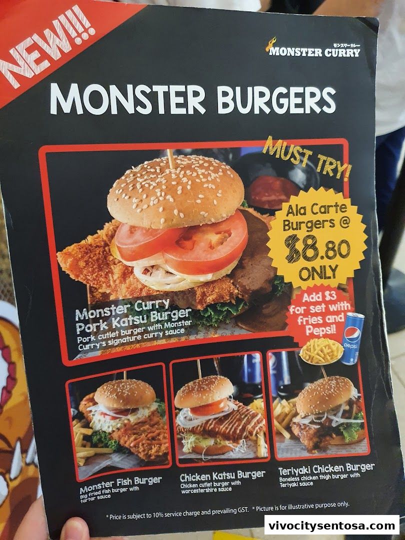 Menu page for Monster Curry - Vivo City