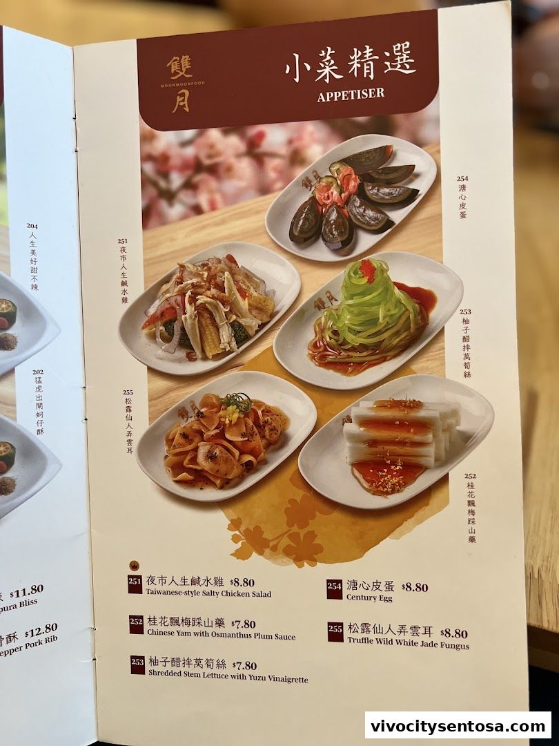 Menu page for Moon Moon Food VivoCity