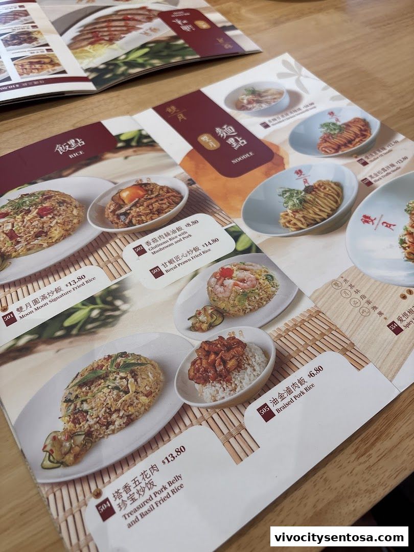 Menu page for Moon Moon Food VivoCity