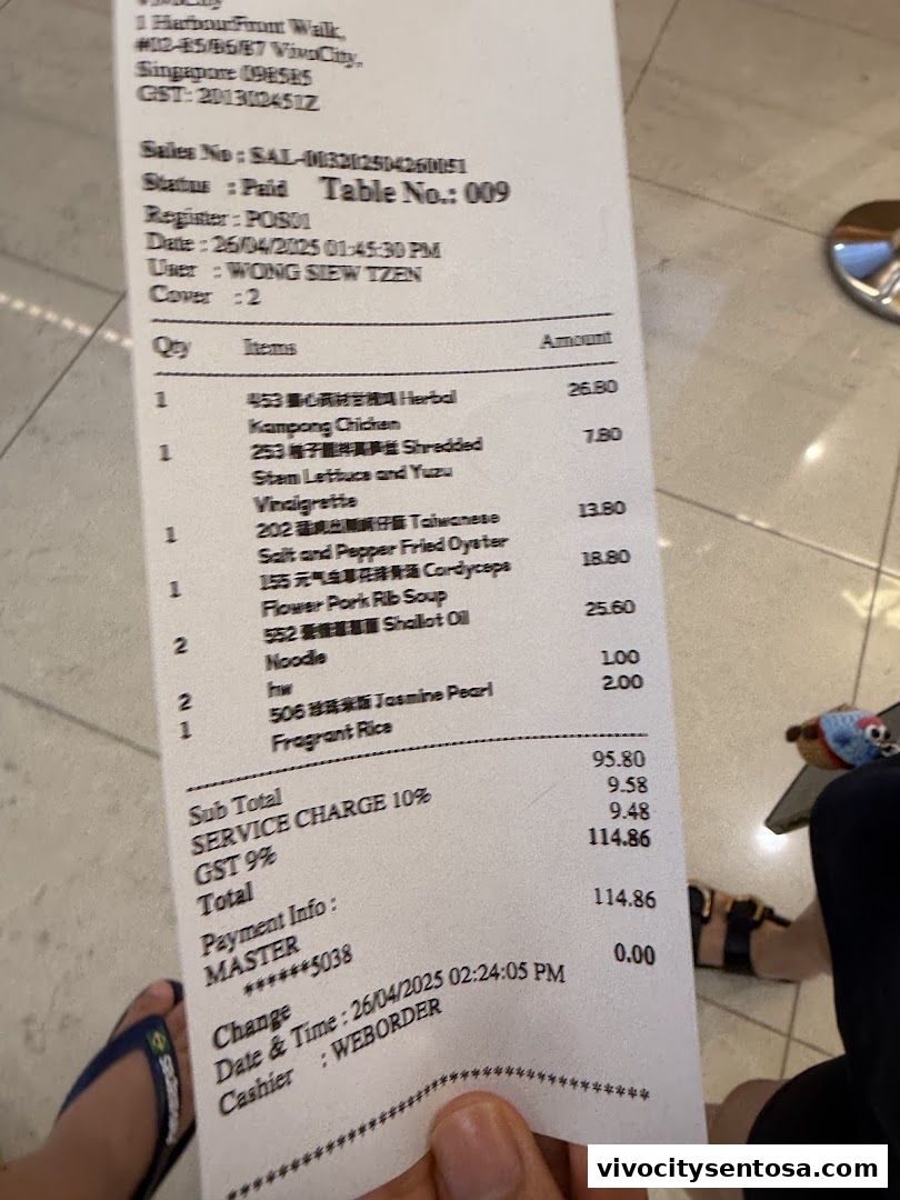 Menu page for Moon Moon Food VivoCity