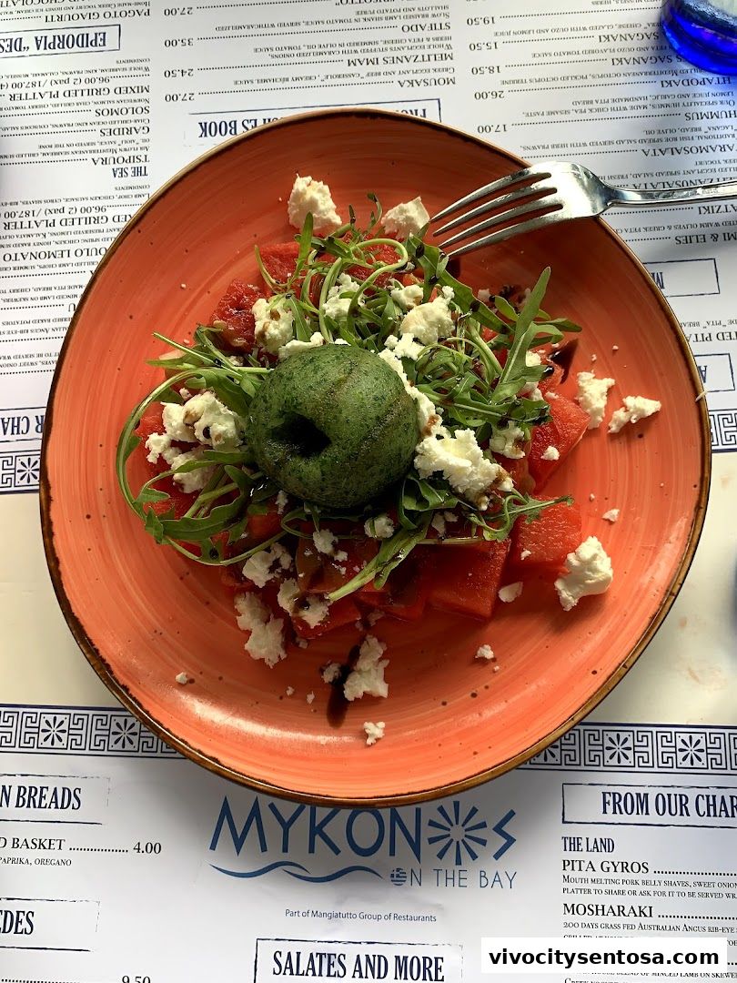 Menu page for Mykonos On The Bay
