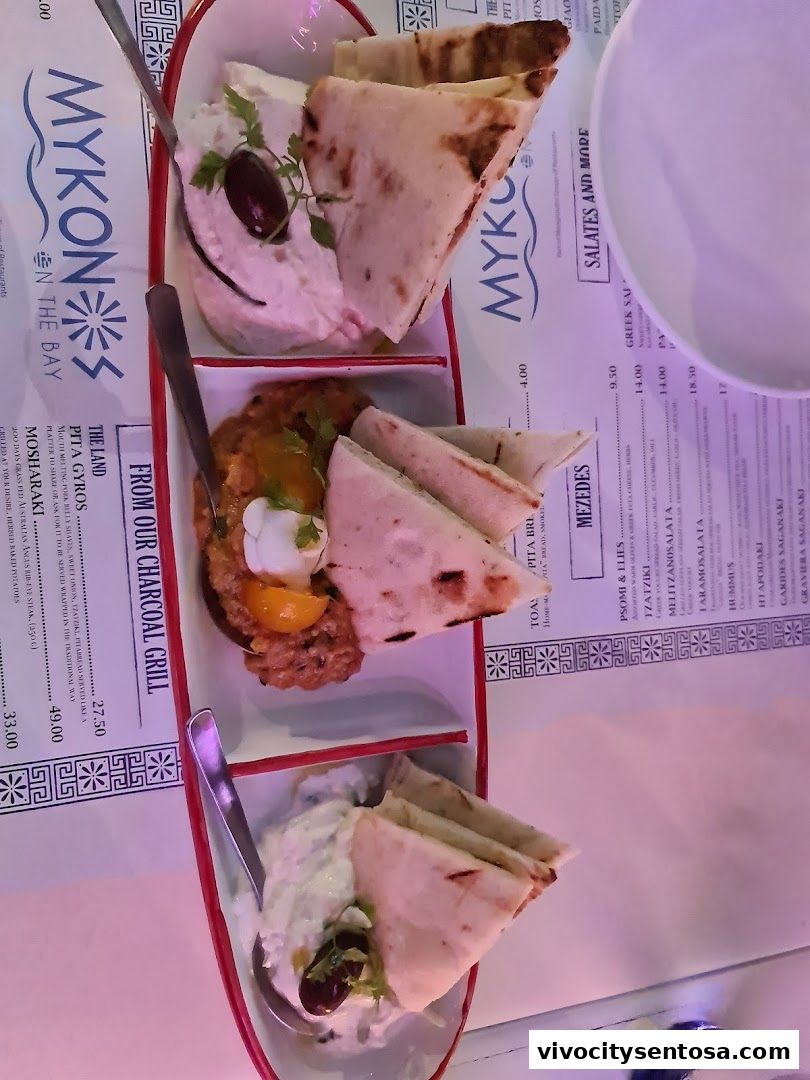 Menu page for Mykonos On The Bay