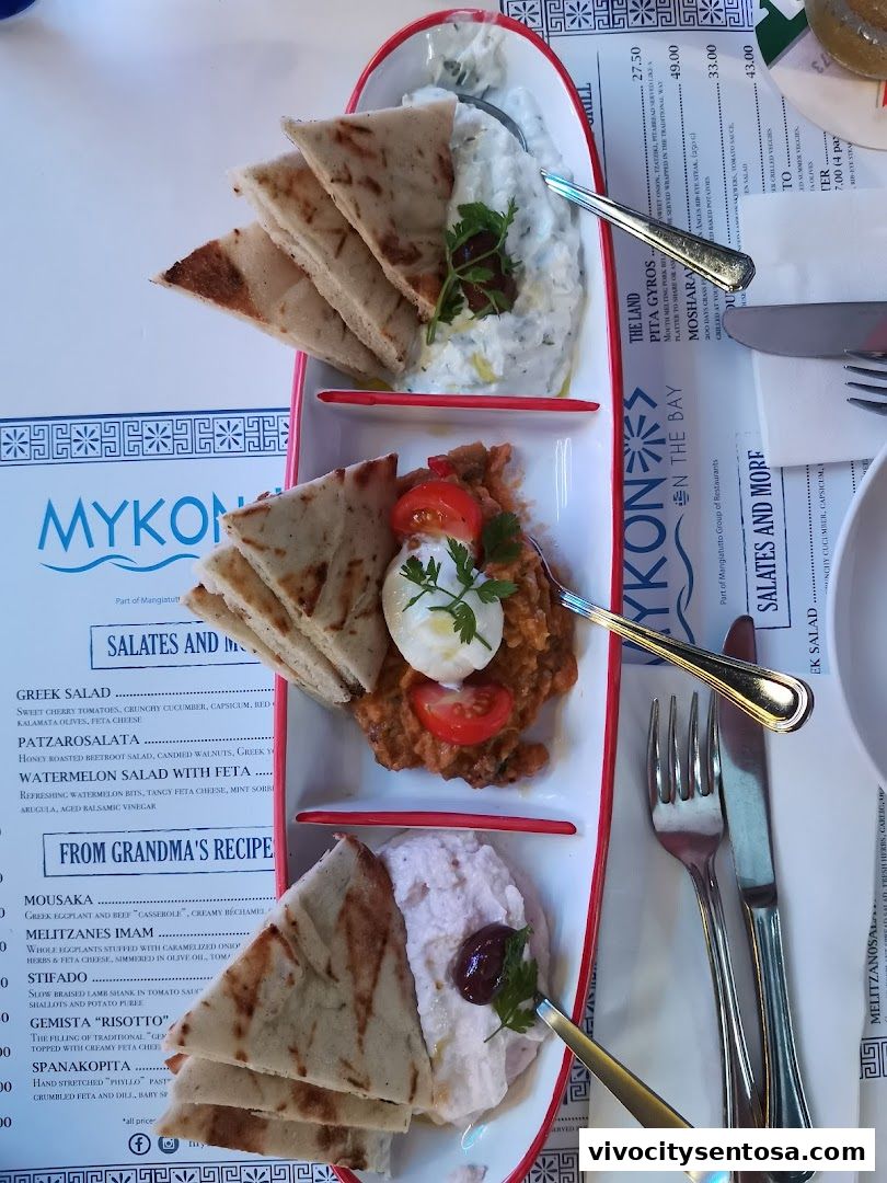 Menu page for Mykonos On The Bay