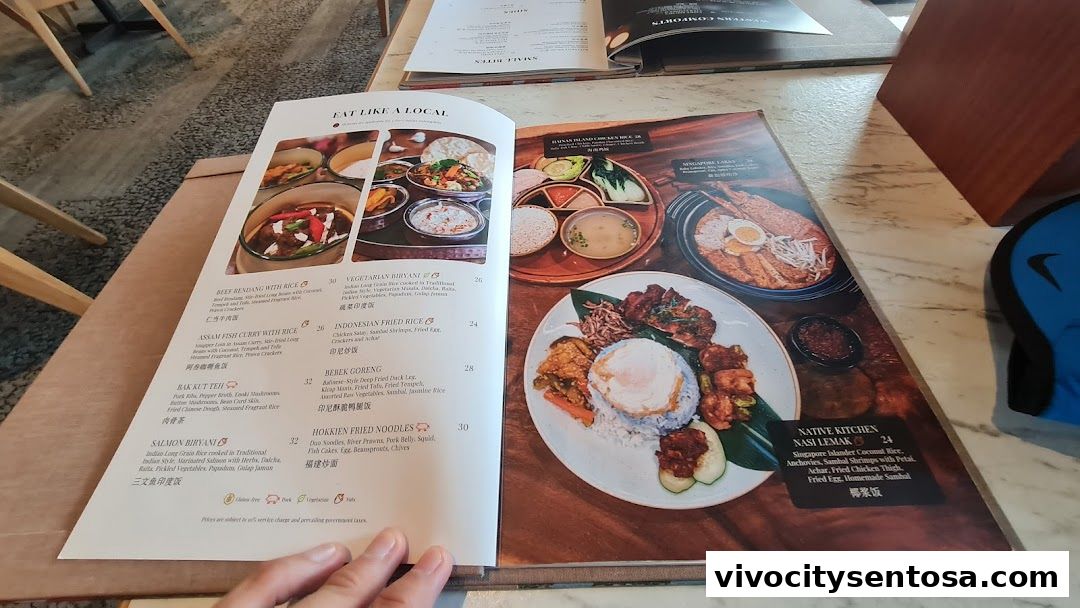 Menu page for Native Kitchen - Asian CuisineLocal Favourites  Sentosa