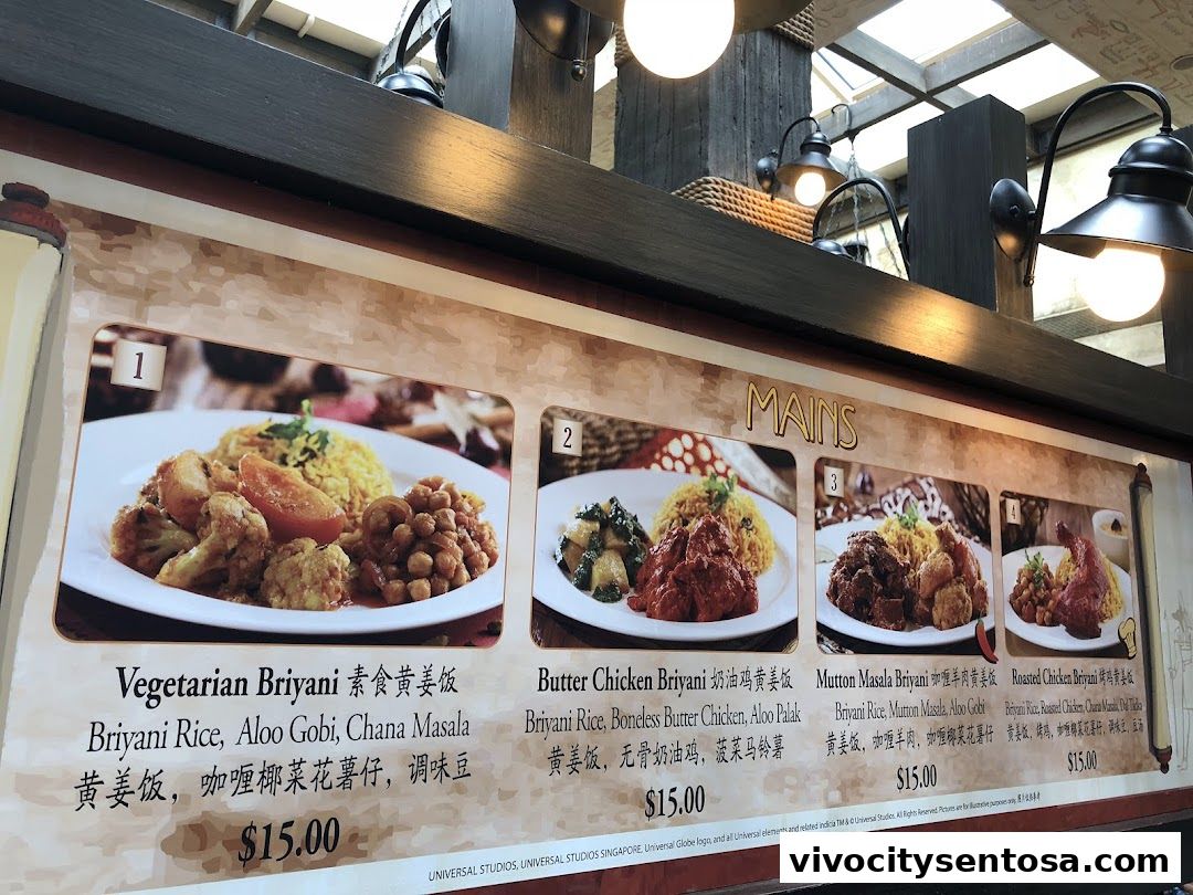 Menu page for Oasis Spice Café