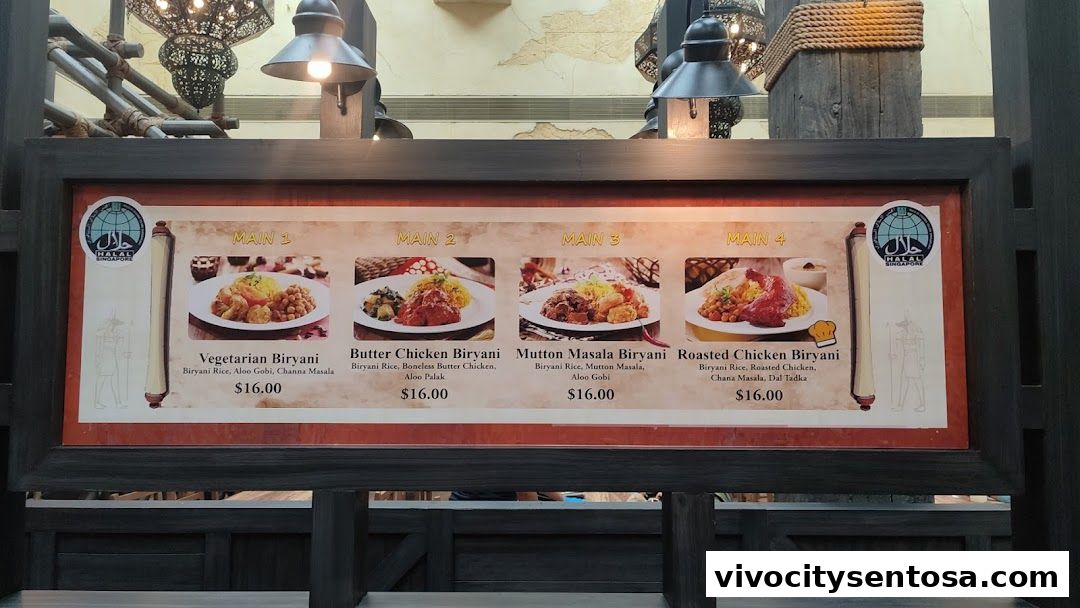 Menu page for Oasis Spice Café