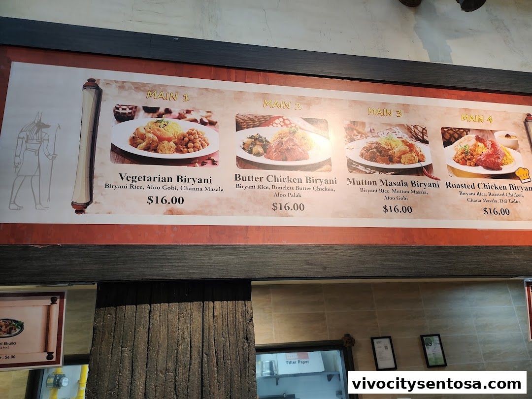 Menu page for Oasis Spice Café