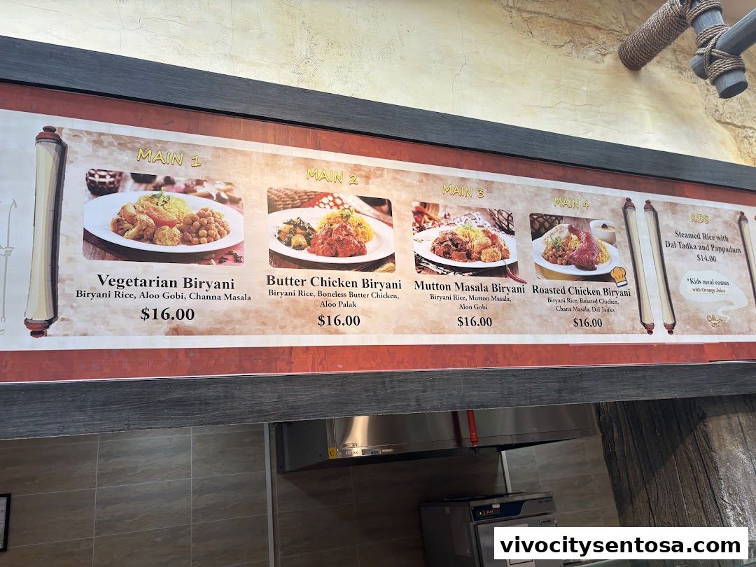 Menu page for Oasis Spice Café