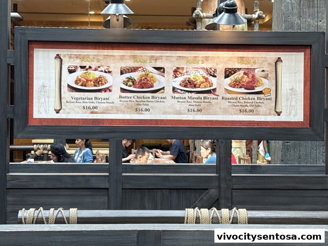 Menu page for Oasis Spice Café