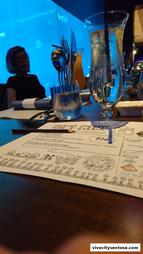 Menu page for OCEAN Restaurant