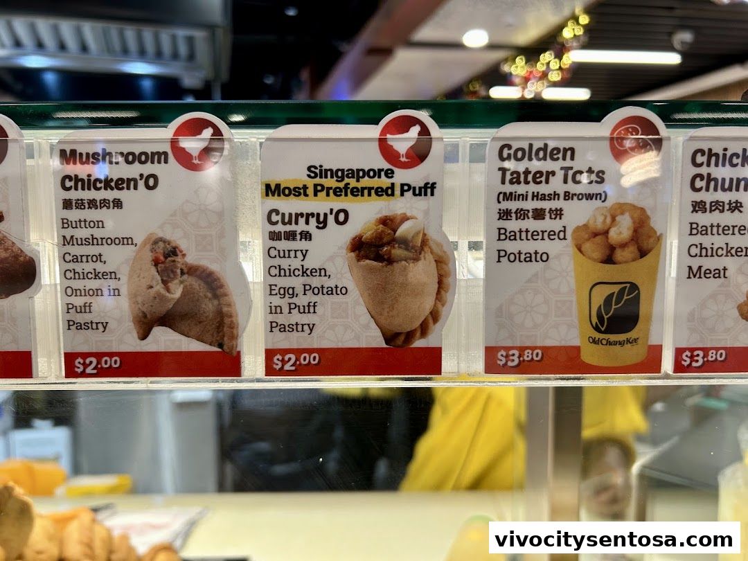 Menu page for Old Chang Kee