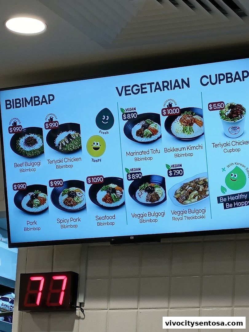 Menu page for Paiks Bibim  Vivo City