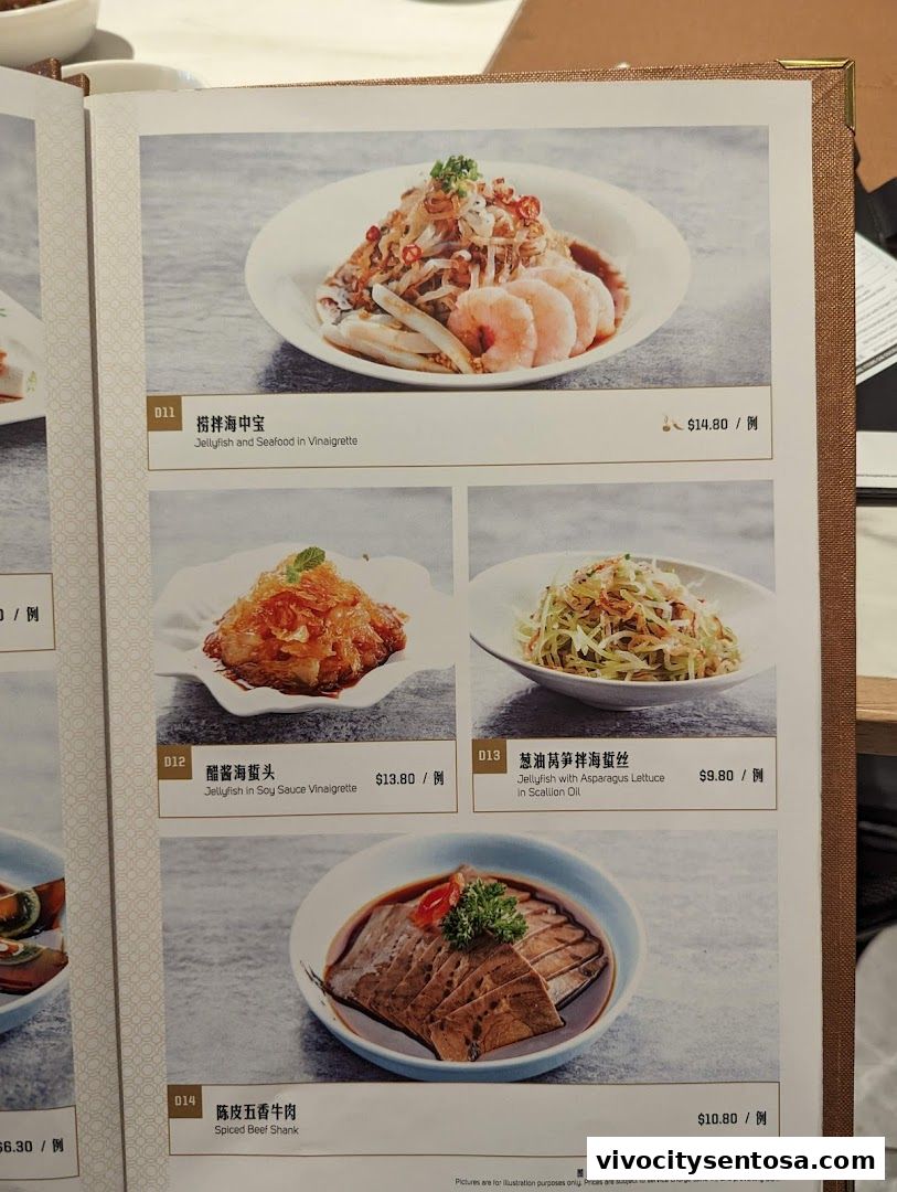 Menu page for Paradise Dynasty