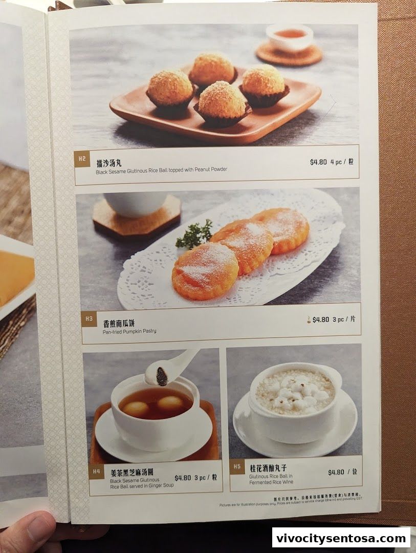 Menu page for Paradise Dynasty