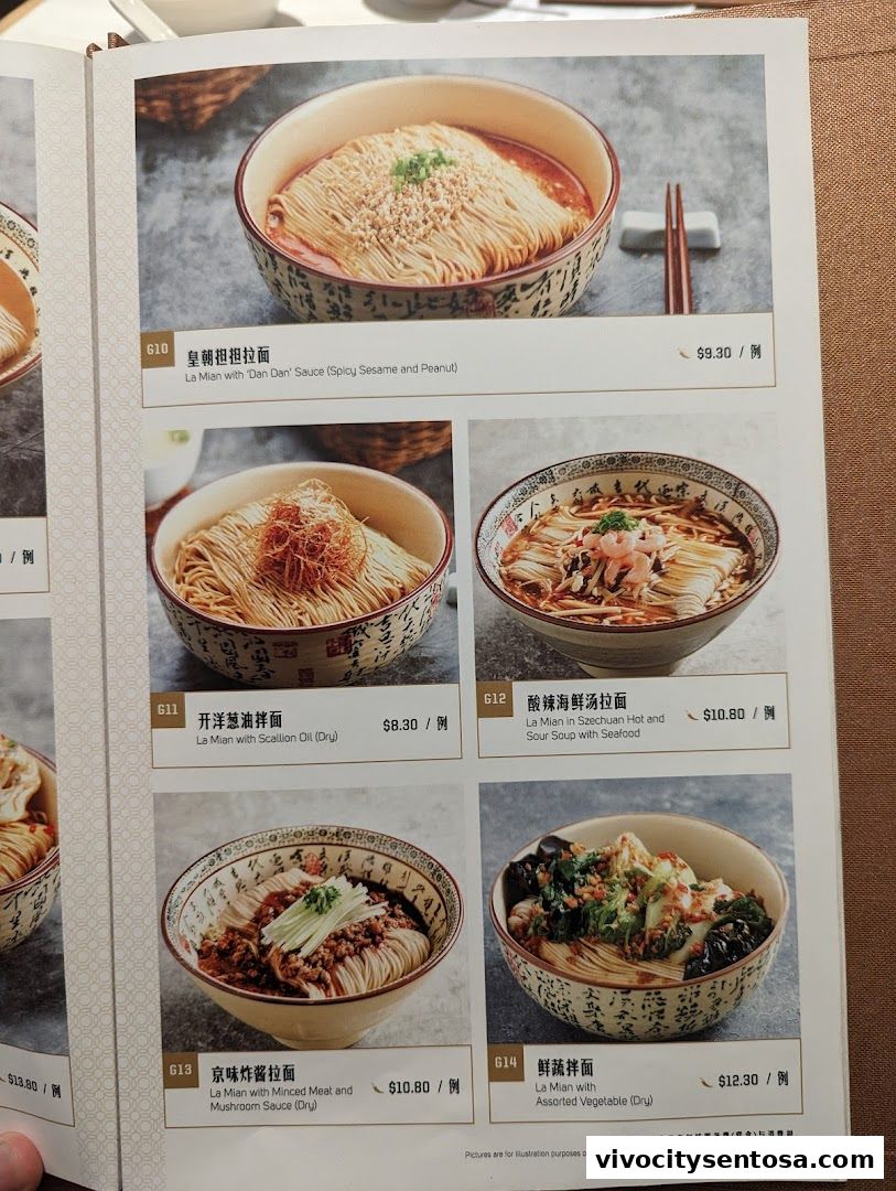 Menu page for Paradise Dynasty